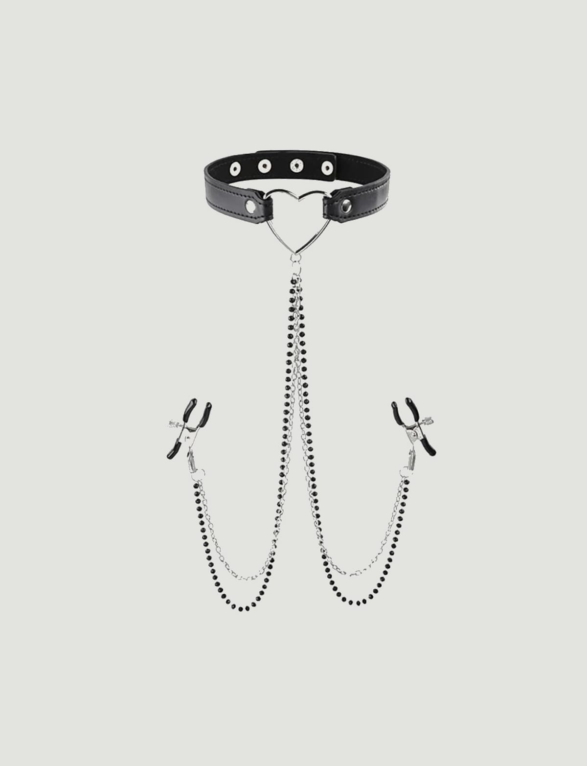 Amor Collar with Nipple Clamps - S&M Amor Collar with Nipple Clamps • Afterglo